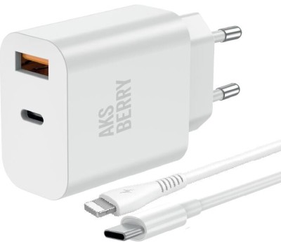 СЗУ AKSBERRY (6900253200019) T43 20W PD + QC3.0 + кабель Lightning , белый