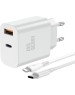 СЗУ AKSBERRY (6900253200019) T43 20W PD + QC3.0 + кабель Lightning , белый