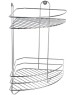 РОССИЯ RUS-385002-2 Полка для ванной 2-х ярусная угловая с крючками