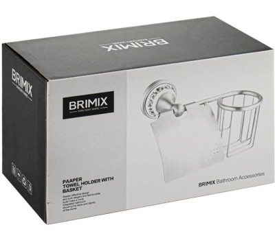 Аксессуары для ванной комнаты и туалета BRIMIX 94244 Держатель освежителя воздуха и туалетной бумаги с экраном, цвет БРОНЗА, с керамической вставкой с орнаментом