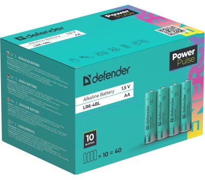 Батарейки DEFENDER (56033) LR6-4BL АА, блистер, 4 шт., PowerPulse