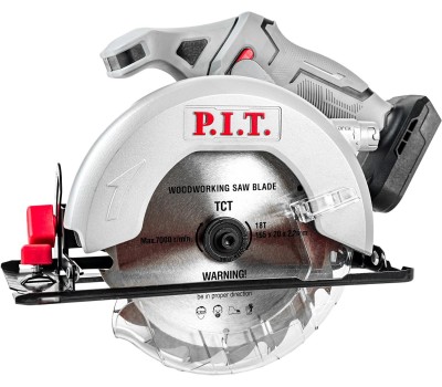 Пила циркулярная аккумуляторная P.I.T. Пила циркулярная аккум. PKS20H-165A SOLO (20В, диск 165мм, пропил 52мм, 4300об/мин, накл.45°)