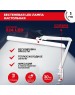 REXANT Лампа настольная бестеневая, струбцина, ECO light, 324 SMD LED, диммер, теплый/холодный свет, белая