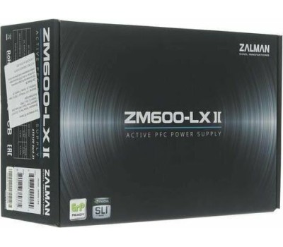 Блок питания ZALMAN Блок питания ZM600-LXII, 600Вт, 120мм, черный, retail