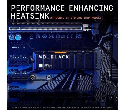 Накопитель SSD WD SSD накопитель Black SN850X S100T2XHE 1ТБ, M.2 2280, PCIe 4.0 x4, NVMe, M.2