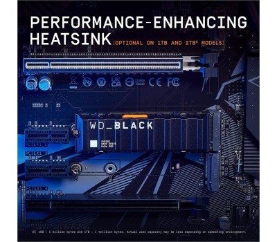Накопитель SSD WD SSD накопитель Black SN850X S100T2XHE 1ТБ, M.2 2280, PCIe 4.0 x4, NVMe, M.2