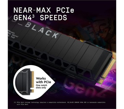 Накопитель SSD WD SSD накопитель Black SN850X S100T2XHE 1ТБ, M.2 2280, PCIe 4.0 x4, NVMe, M.2