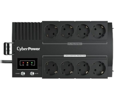 ИБП CYBERPOWER ИБП BS650E {Line-Interactive, 650VA/390W USB, (4+4 EURO), 12В/5 Ач х 1}