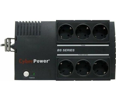 ИБП CYBERPOWER ИБП BS650E {Line-Interactive, 650VA/390W USB, (4+4 EURO), 12В/5 Ач х 1}