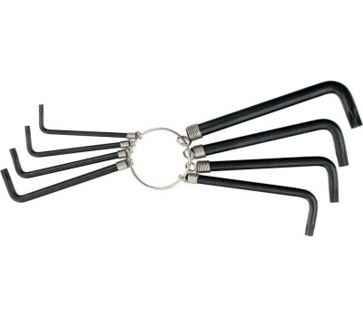 Набор ключей SPARTA Набор ключей имбусовых Torx 9 шт: T10, 15, 20, 25, 27, 30, 40, 45, 50, оксидированные, на кольце 112667