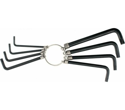 Набор ключей SPARTA Набор ключей имбусовых Torx 9 шт: T10, 15, 20, 25, 27, 30, 40, 45, 50, оксидированные, на кольце 112667