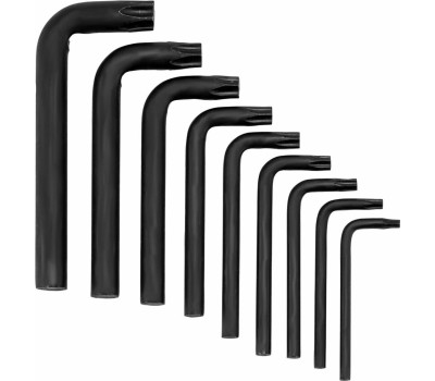 Набор ключей SPARTA Набор ключей имбусовых Torx 9 шт: T10, 15, 20, 25, 27, 30, 40, 45, 50, оксидированные, на кольце 112667