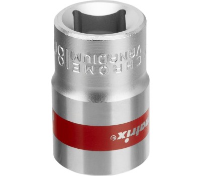 Головка торцевая MATRIX Головка торцевая, 18 мм, шестигранная, CrV, под квадрат 1/2, хромированная 13118