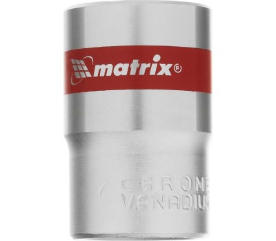 Головка торцевая MATRIX Головка торцевая, 18 мм, шестигранная, CrV, под квадрат 1/2, хромированная 13118