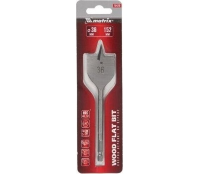 Сверло MATRIX Сверло по дереву перовое, 36 мм, шестигранный хвостовик 70429