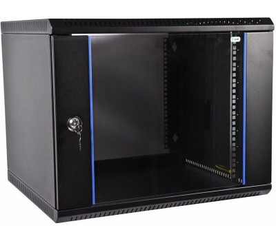 ЦМО Шкаф коммутационный ШРН-Эконом ШРН-Э-18.650-9005 настенный, стеклянная передняя дверь, 18U, 600x930x650 мм