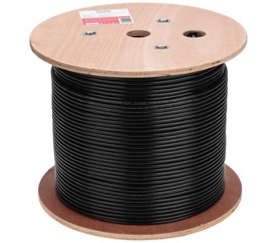 REXANT Кабель витая пара U/UTP, CAT 6, PE, 4PR, 23AWG, OUTDOOR, SOLID, черный, 305м