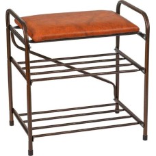 Банкетка-этажерка VIOLET 2-х ярусная с мягким сиденьем (коричневый) 600101