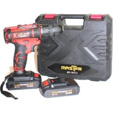 Дрель шуруповёрт MASTER ДА-18/2 Li, 2 акк, слайдер, кейс, индикатор заряда, 18В/2ач 00-00021597