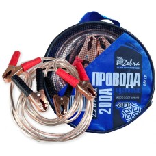 Провода пусковые ZEBRA 200А с прозрачной изоляцией, в сумке, 2.2 м 47789