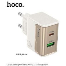 СЗУ HOCO (6942007653671) CS71A 1USB+1Type-C 3.0A PD20W+QC3.0 White