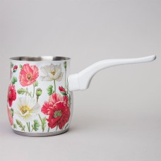 Турка AGNESS 916-439 БЕЛЫЕ МАКИ 680мл