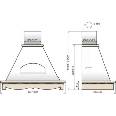 Вытяжка ELIKOR Бельведер 90П-650-П3Д бежевый/дуб неокрашенный управление: ползунковое (1 мотор)