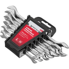 MATRIX Набор ключей рожковых 6 шт, 6-17 мм, CrV, Elliptical, зеркальное хромирование 15236