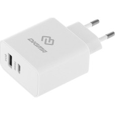 DIGMA Сетевое зар./устр. DGW3D 30W 3A (PD+QC) USB-C/USB-A универсальное белый (DGW3D0F110WH)