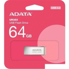 A-DATA Флеш Диск 64GB UR350 UR350-64G-RSR/BG USB3.2 серебристый/коричневый