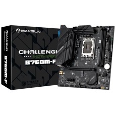 Материнская плата MAXSUN Материнская плата MS-Challenger B760M-F B760, LGA1700, 2*DDR4, 1*PCIEx16, 1*PCIEx1, 1*M.2, 4*USB3.2Gen1, 6*USB2.0, 3*SATA3.0, 1G, VGA, HDMI, M-ATX, RTL