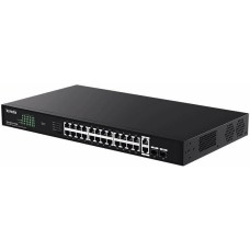 Коммутатор TENDA Коммутатор Ethernet 26GE+2SFP с 24 портами PoE TEG1128P-24-250W