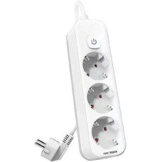 DELI Сетевой фильтр ET432, 3м, белый