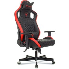 KNIGHT Кресло игровое Outrider черный/красный ромбик экокожа с подголов. крестов. металл