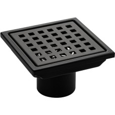САНАКС - Трап душевой, из нержавеющей стали, 110 х 110 мм, крышка с перфорацией, СУХОЙ ЗАТВОР, вертикальный выпуск 50 мм, цвет ЧЕРНЫЙ 1181