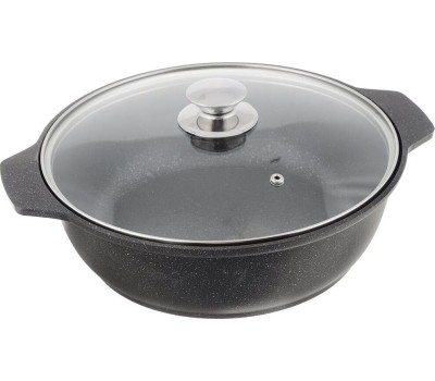 Жаровня КУКМОР жмт32а а/пр литая 3,0л стекл/кр Темный мрамор