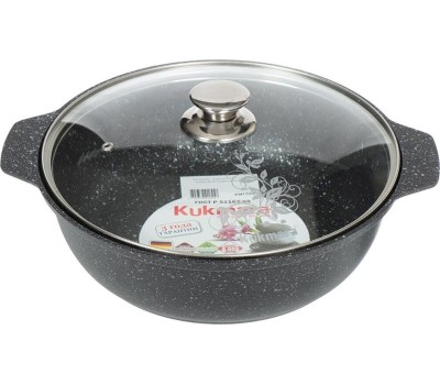 Жаровня КУКМОР жмт32а а/пр литая 3,0л стекл/кр Темный мрамор