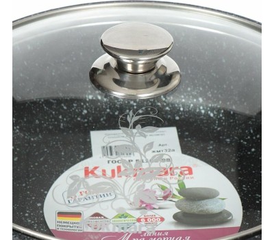 Жаровня КУКМОР жмт32а а/пр литая 3,0л стекл/кр Темный мрамор