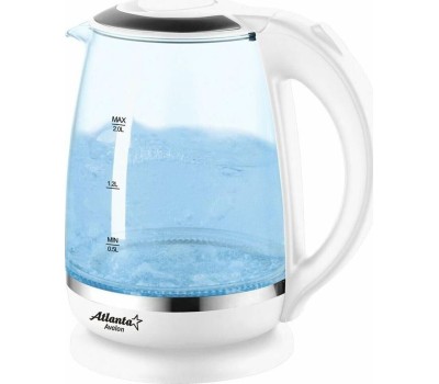 Чайник электрический ATLANTA ATH-2471 white (2л. стекло)