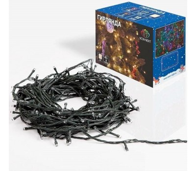 Гирлянда NEON-NIGHT (303-053) ГИРЛЯНДА ТВИНКЛ ЛАЙТ 15 М, ТЕМНО-ЗЕЛЕНЫЙ ПВХ, 120 LED, СИНИЙ