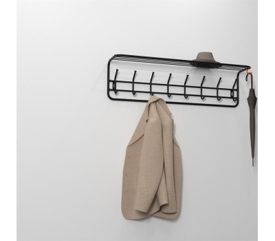 Вешалка настенная ЗМИ с полкой 100 Черная ВСП 169