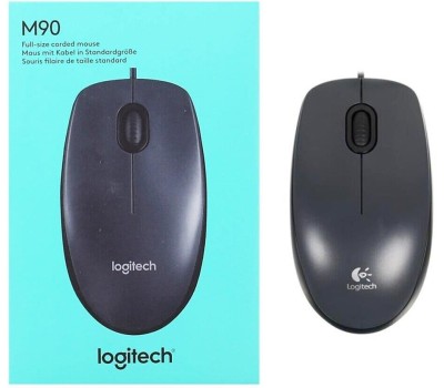 LOGITECH Мышь M90 черный оптическая (1000dpi) USB (2but)