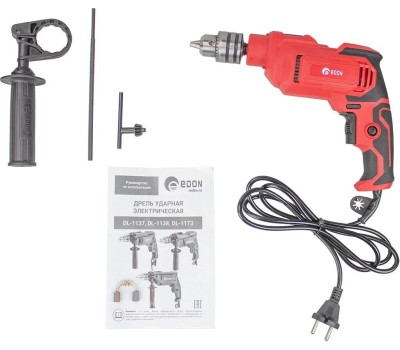 Дрель ударная EDON DL-1137 черный/красный 8445 1100Вт