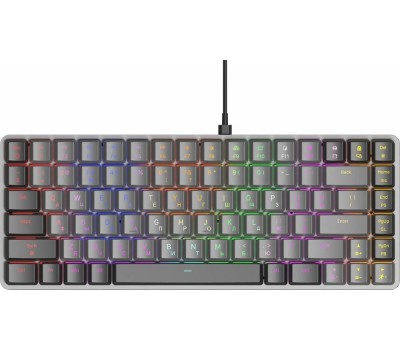 Клавиатура OKLICK Клавиатура K615X, проводная, USB, механическая, серый/серебристый [1934413]