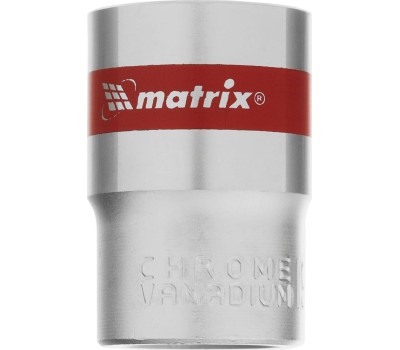 Головка торцевая MATRIX Головка торцевая, 19 мм, шестигранная, CrV, под квадрат 1/2, хромированная 13119