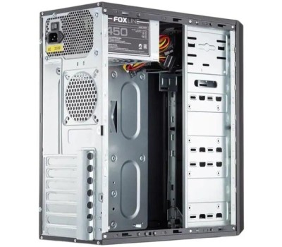 FOXLINE Корпус ATX FL-302-FZ450, Midi-Tower, 450Вт, черный