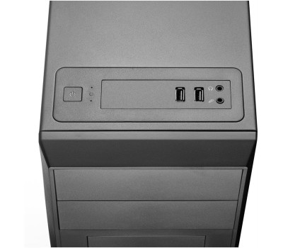 FOXLINE Корпус ATX FL-302-FZ450, Midi-Tower, 450Вт, черный