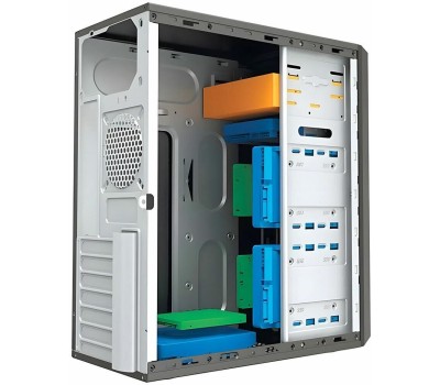 FOXLINE Корпус ATX FL-302-FZ450, Midi-Tower, 450Вт, черный