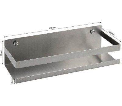 BRIMIX - Полочка литая, прямоугольная - большая, одинарная из нержавеющей стали 5674