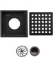 САНАКС - Трап душевой, из нержавеющей стали, 110 х 110 мм, крышка с перфорацией, СУХОЙ ЗАТВОР, вертикальный выпуск 50 мм, цвет ЧЕРНЫЙ 1181